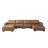 Upholstered Leather 6-piece U Sectional Reversible Chaise Ottomans-1512920503