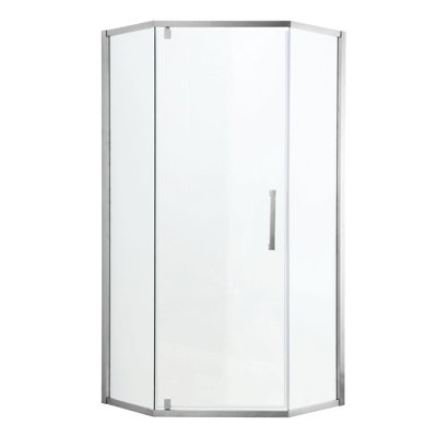 Porte de douche 34-1 / 8 "X 72" Cabine de douche semi-sans cadre à charnière, chrome