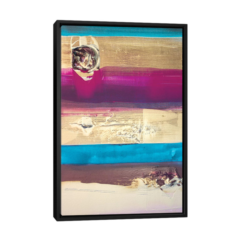 « rayures », impression sur toile, H 26 po x l 18 po x P 1,5 po, Toile avec cadre noir, Pas de tapis