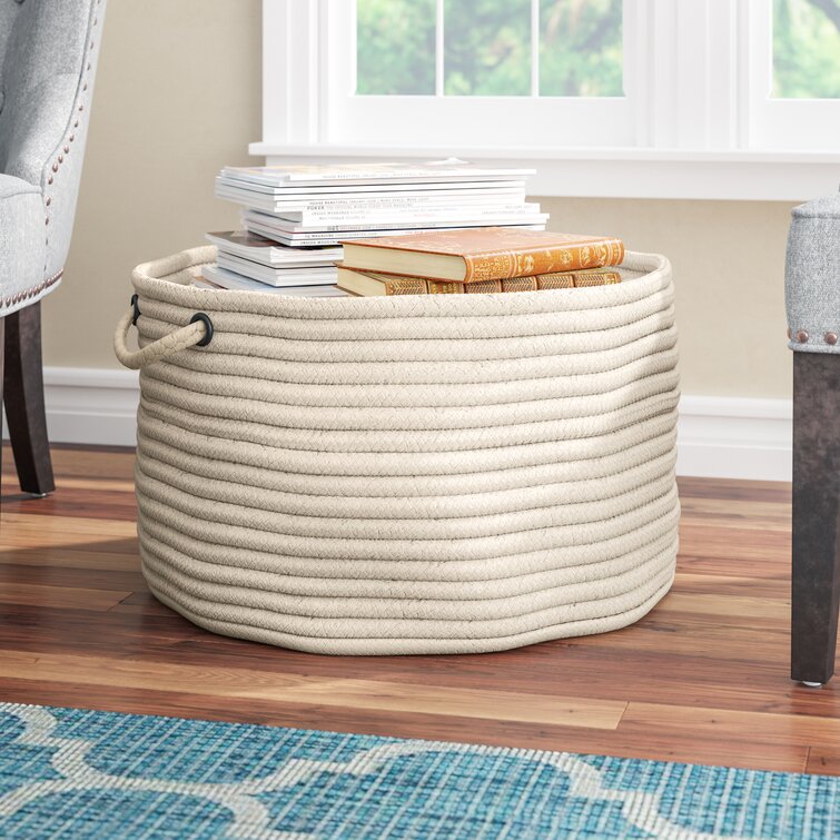 Drawer Stand with Shelves and Wicker Storage Baskets - Sea Blue