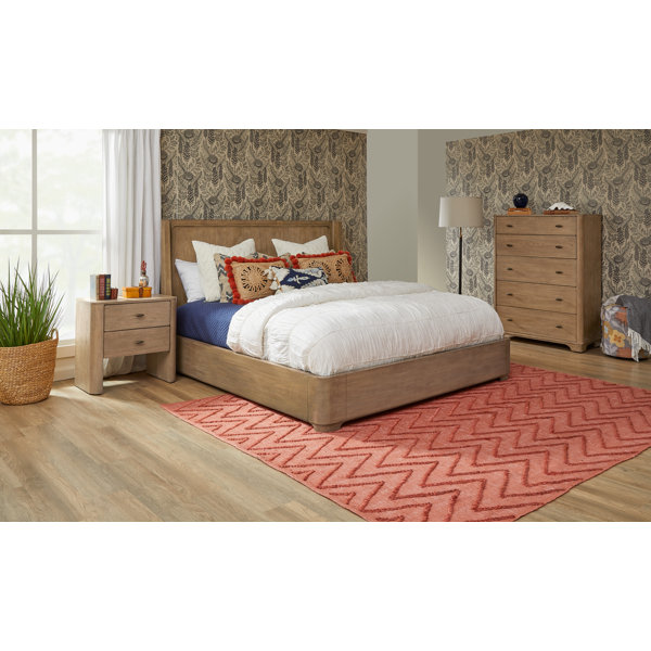 Roundhill Furniture Maderne 6-Piece Traditional Bed Set, King Size Antique Walnut Finish