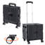 Chariot utilitaire pliable avec capacité de 110 lb, poignée télescopique et 4 roues rotatives pour le magasinage, les voyages et les déplacements, noir