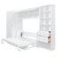 Grand lit escamotable mural avec placard, tiroirs et tablettes-609783139