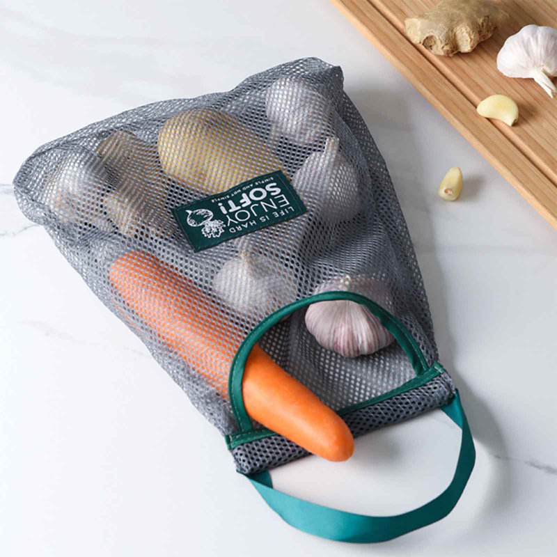 Can Carry Fruit And Vegetable Net Bag, Wall Hanging Household Storage Bag, Portable Hollow Out Breathable Ginger, Garlic, Hanging Bag