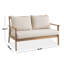 Solid Wood Patio Loveseat With Cushions