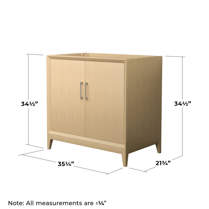 Janna 35.25" Freestanding Single Bathroom Vanity Base Only, Brushed Nickel
