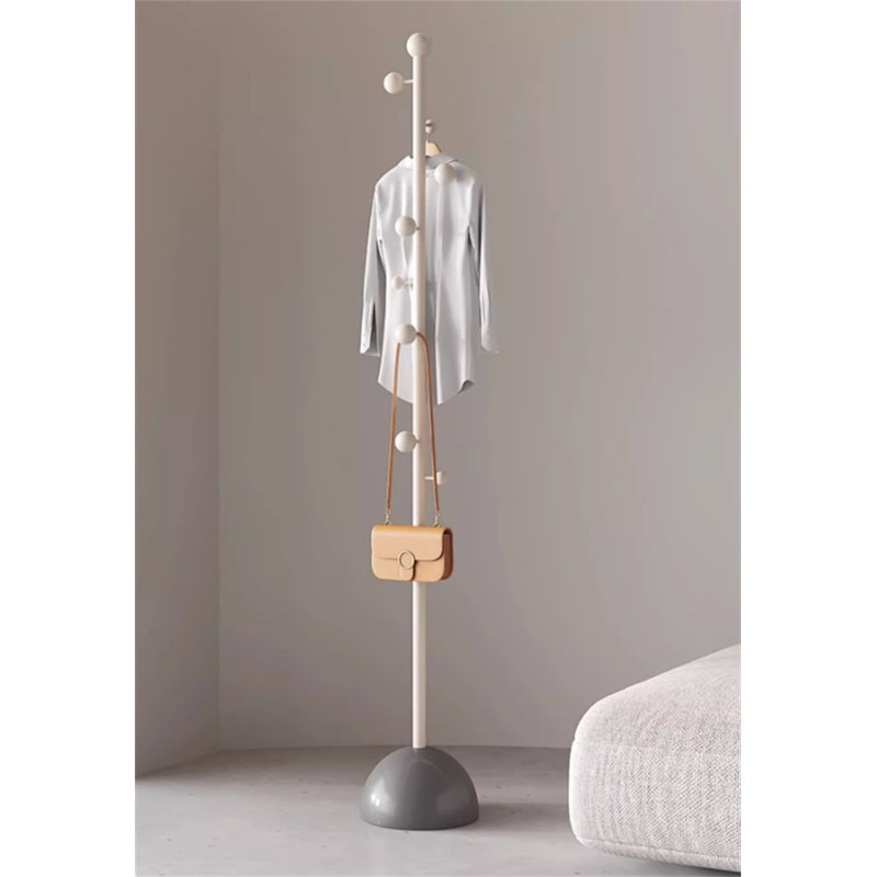Cream Breeze Metal Art Clothes And Hat Stand, Beige