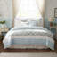 Ensemble de couette 9 pièces en percale de coton Dawn Aqua pour lit queen-1449092529-1447857363