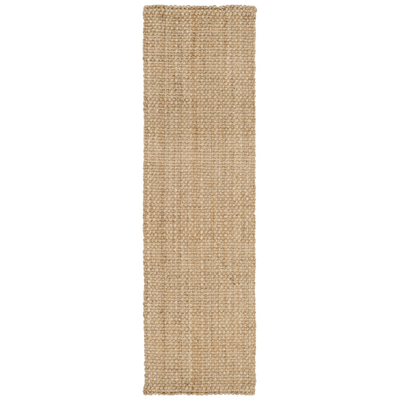 Tapis à motif géométrique en jute naturel touffeté à la main Carolene de Erroll Pollux, Tapis de couloir 2 pi 3 po x 18 pi