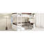 Grand lit superposé en bois blanc avec tablettes intégrées, boîte de rangement, éclairage à DEL et crochets à vêtements pour une solution pratique et confortable dans la chambre à coucher, une station de charge, une organisation confortable-1413418524