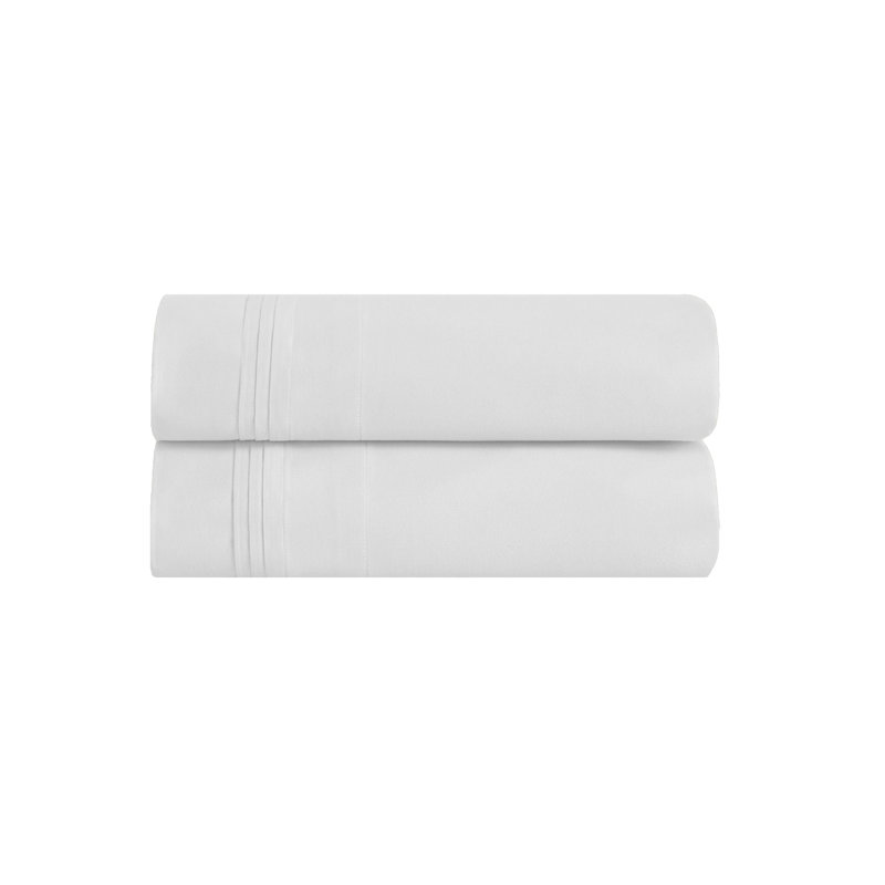 Aldin 650 Thread Count Certified Certified Egyptian Cotton Solid Pillowcase Set, King, White