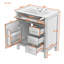 Meuble-lavabo autoportant contemporain avec lavabo en céramique, porte à fermeture douce et support de rangement double couche