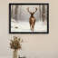 «Black Bucks in the Snow», reproduction d'art encadrée noire-1058236708