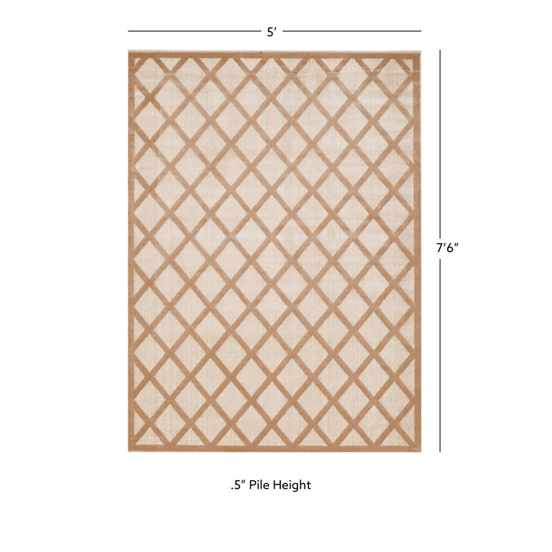 Geometric Indoor Rug, Rectangle 5' x 7'6"