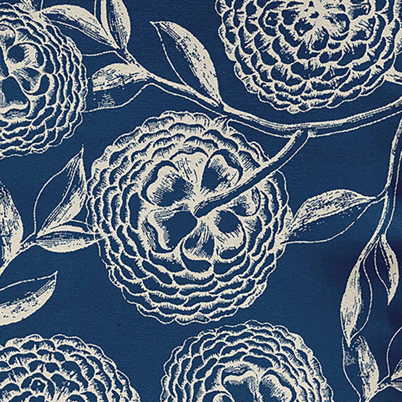 Astro Floral Square Cushion, 45cm H x 45cm W x 13cm D, Navy
