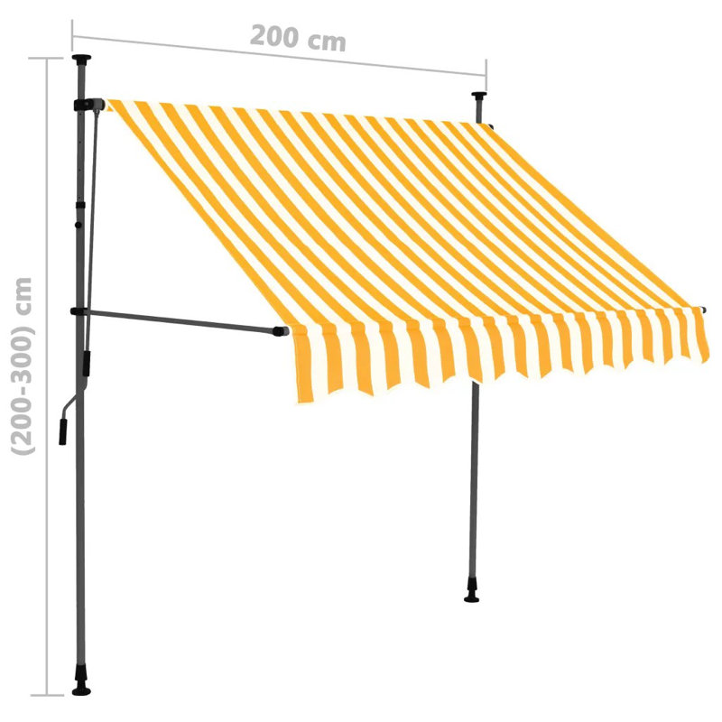 Dakota Fields 120cm D Polyester Cover Retractable Window Awning, 2m W x 1.2m D, Blue