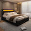 Classic Upholstered Bed Frame With Led Headboard & Storage-2037689408-2037689410