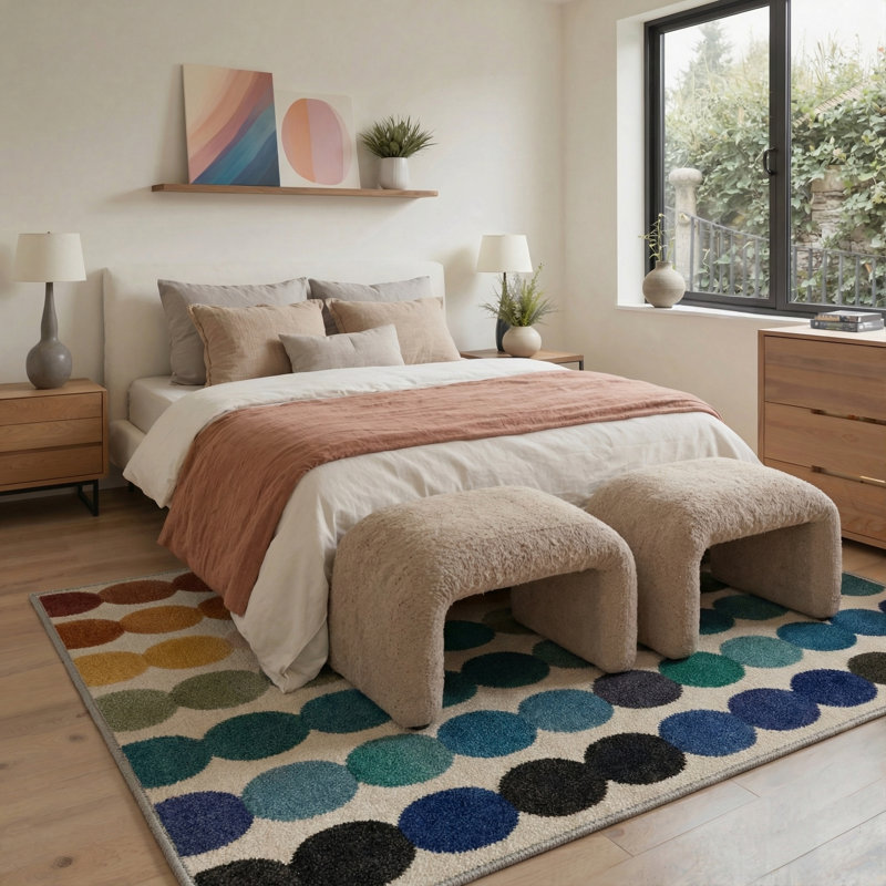 Tapis d'intérieur moderne à motif géométrique lavable à la machine avec envers antidérapant Orinda, Rectangle 8' x 10'