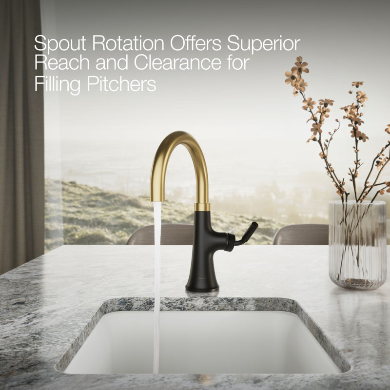 Tone Single-Handle Bar Sink Faucet, Matte Black/Brass