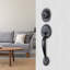 Knob Handleset with Single Cylinder Deadbolt and Door and Rosette