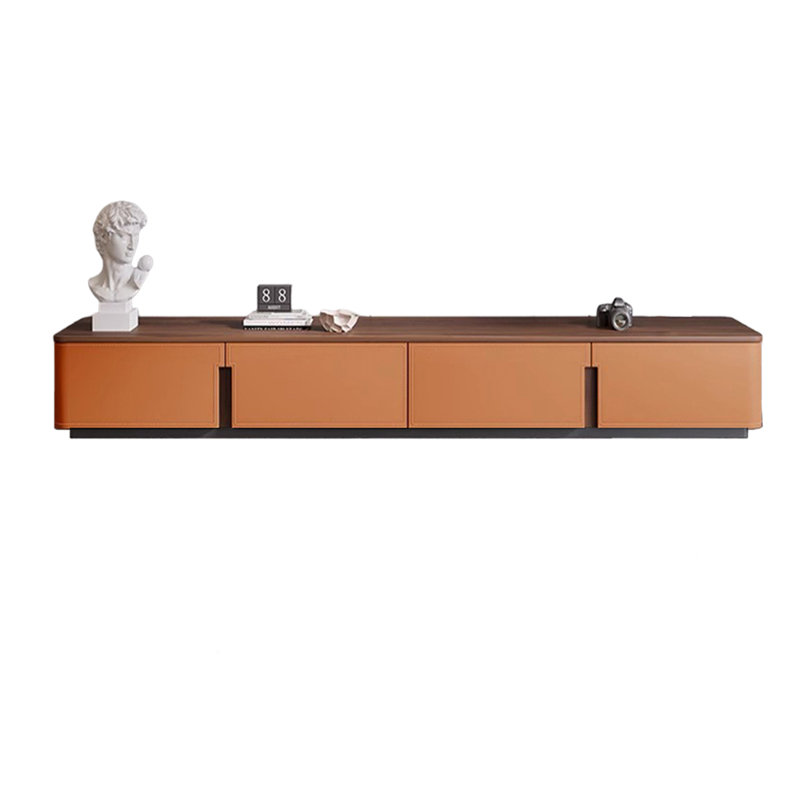 Meuble télé en bois de qualité supérieure, 94.48", Brun / orange