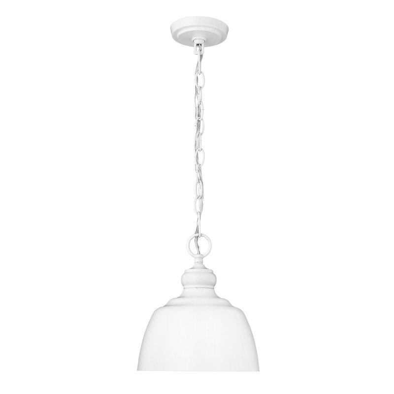 Holmes Bell-Shaped Steel 1-Light Pendant, Matte White