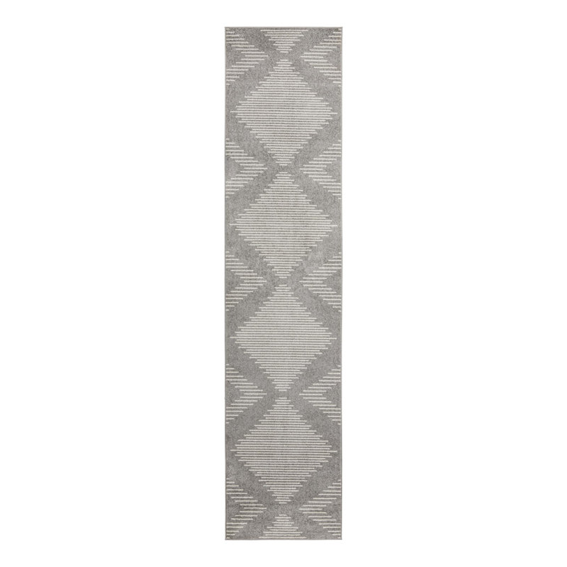 Synthetic Geometric Indoor Rug, Runner 3'3" x 14'1"