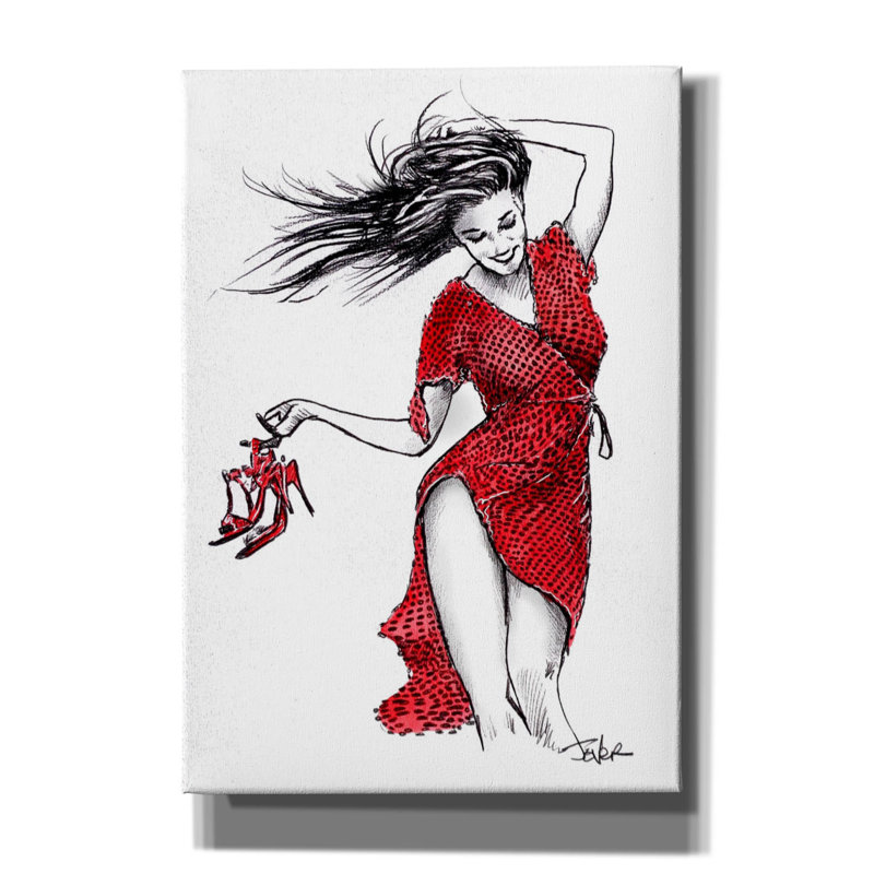 "Epic Graffiti" Scarlet Days "par Loui Jover, art mural sur toile, H 26 po x l 18 po x P 0,75 po