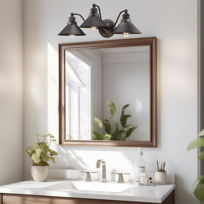Éclairage pour meuble-lavabo en bronze foncé à 3 lumières à intensité variable Grethe