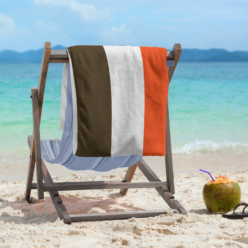 Cleveland Beach Towel, Brown/Ivory/Light Orange