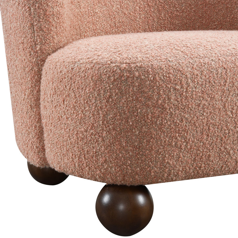 Chaise d'appoint Balleta, Bois brun foncé, Rose