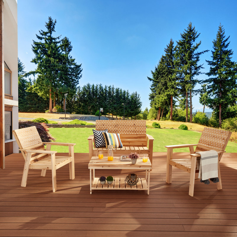 Anna 4 - Person Patio Conversation Set with Cushions