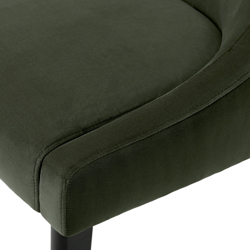 Dining Chair Chavelle Black Finish, Torrin Green