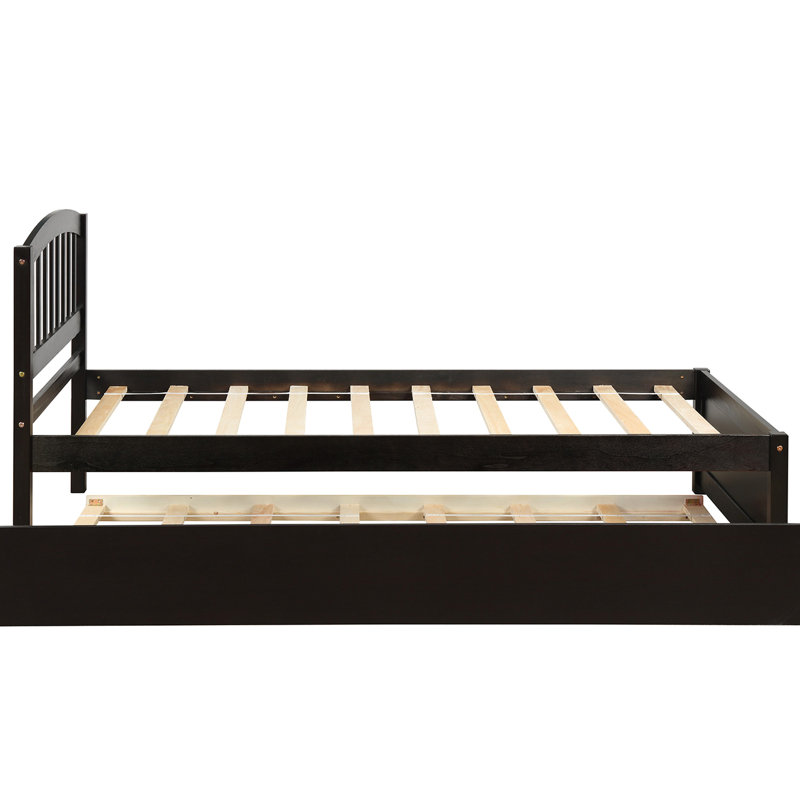 Lit plateforme simple avec lit gigogne - Fabrication en bois massif pour une chambre à coucher confortable et de couleur moderne