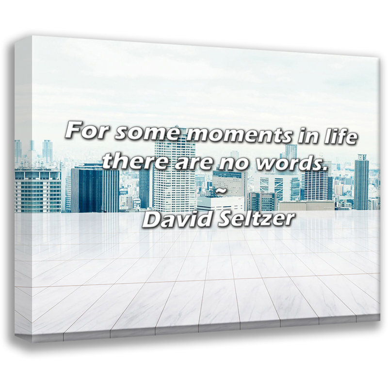 David Seltzer Citation: Pour certains moments de la vie, il n'y a pas de mots., H 26 po x l 32 po