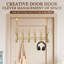 Eilif Steel - Porte-crochets au-dessus de la porte FantasHome, conception torsadée avec 12 crochets-978742433