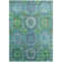 Machine Washable Indoor/Outdoor Xhevrie Teal Rug