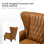 Fauteuil à oreilles en cuir véritable Ameliah-2003456421