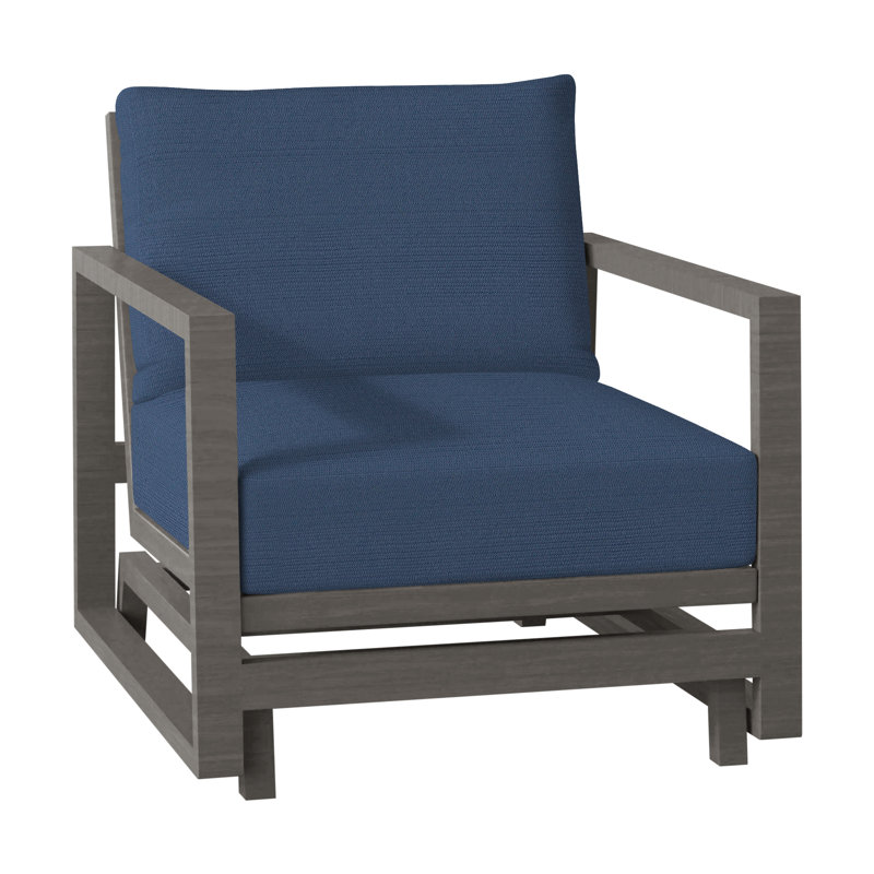 Avondale Patio Lounge Chair with Cushions, Slate Grey, No Welt, Avila Natural White
