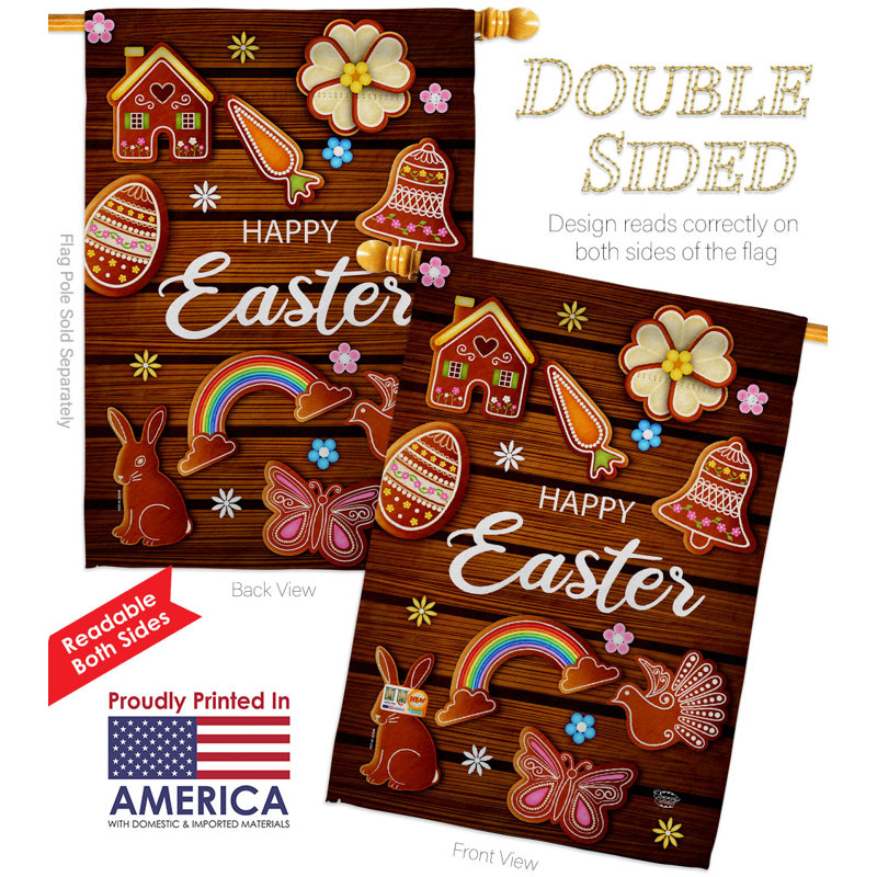 Drapeau de maison chocolat en polyester 2 faces 3 pi 3 po x 2 pi 3 pi chocolat