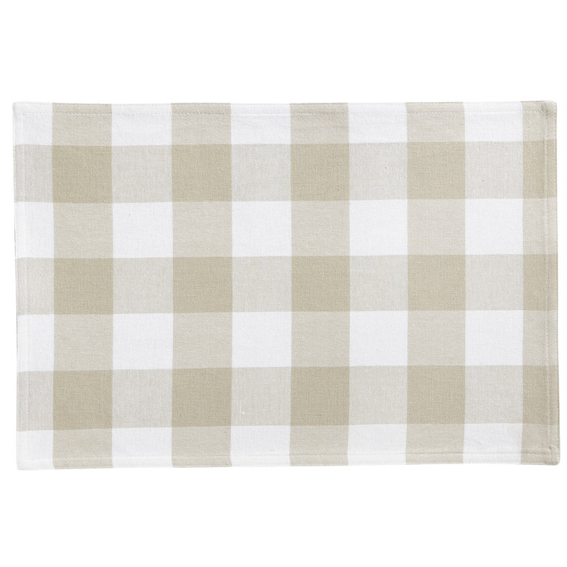 Napperon en coton Skookum Farmhouse Living, Brun clair / Blanc