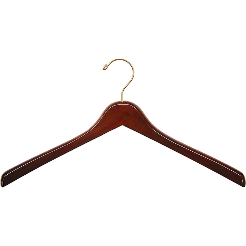 Cintre pour manteau en bois, 25, Noyer / Laiton