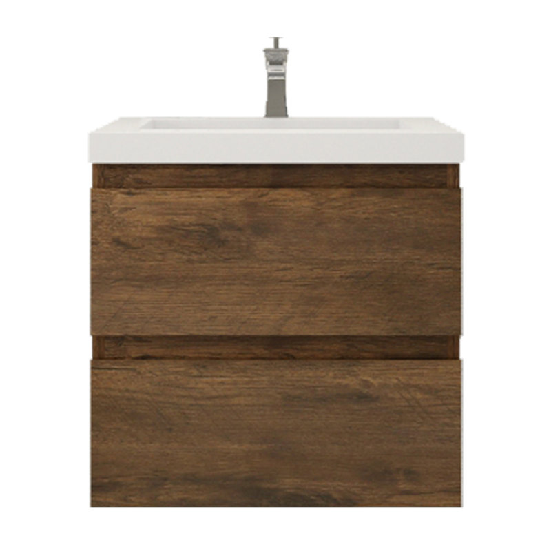 Aylanna Single Bathroom Vanity with Acrylic Top, Rosewood