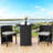 Raakel Space-Saving 2-Person Outdoor Bistro Set with PE Wicker Chairs & Tempered Glass Table – Ideal for Balcony, Deck, or Small Patios