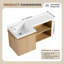 Meuble-lavabo flottant en forme de L 36 po avec lavabo en résine et armoire de rangement multifonctionnelle-134512750