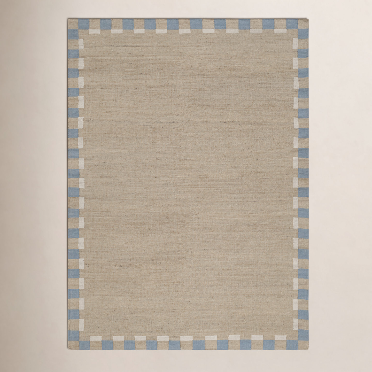 Heidi Checkered Flatweave Jute Rug, Blue, 5'x8'