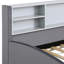 Lit plateforme tapissier simple avec rangement - tissu de velours doux, tête de lit confortable, tiroirs spacieux pour la literie supplémentaire et côté tête de lit à vêtements, pratique-2054373573
