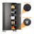 72" H Garage Storage Cabinets with Wheels,Metal Storage Cabinets with Door Pegboard for Garage Home Office Storage,Assembly Required-600035085