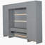 Lit escamotable grand format VARELON avec placard, tiroirs et tablettes-2057117675