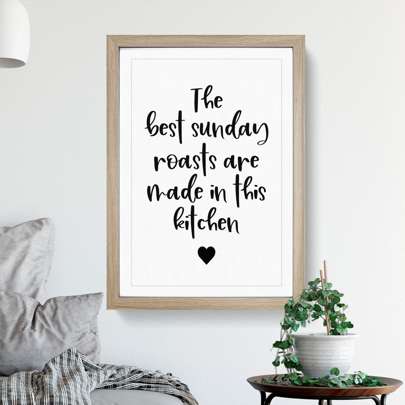 Sunday Roasts - Picture Frame Typography, 48cm H x 36cm W x 2cm D, Oak